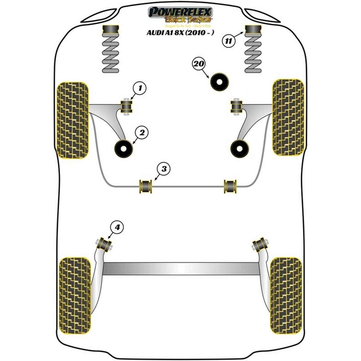 Silentblock Powerflex PFF85-620 Motorstøtte